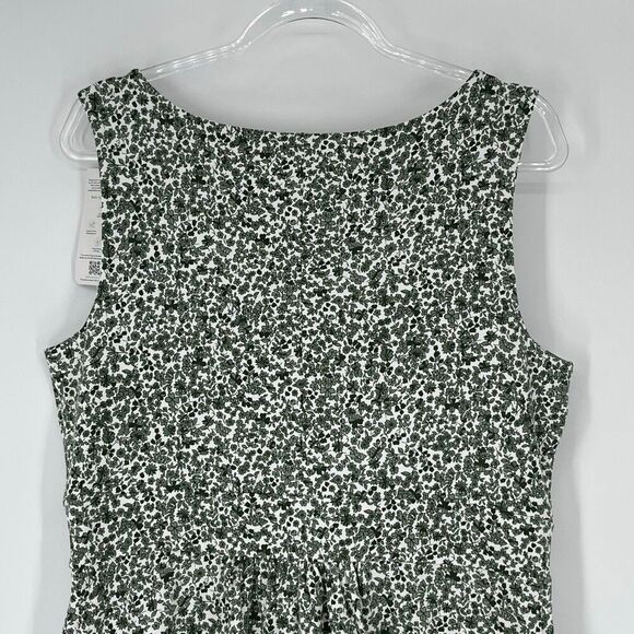 NWT LANDS END Dress Large Green White Floral Sleeveless Fit & Flare Garden Girl - Picture 15 of 16